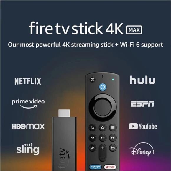 FIRE TV Stick 4K MAX Streaming Device WiFi6 Alexa‎ Voice Remote TV Control - Picture 1 of 10
